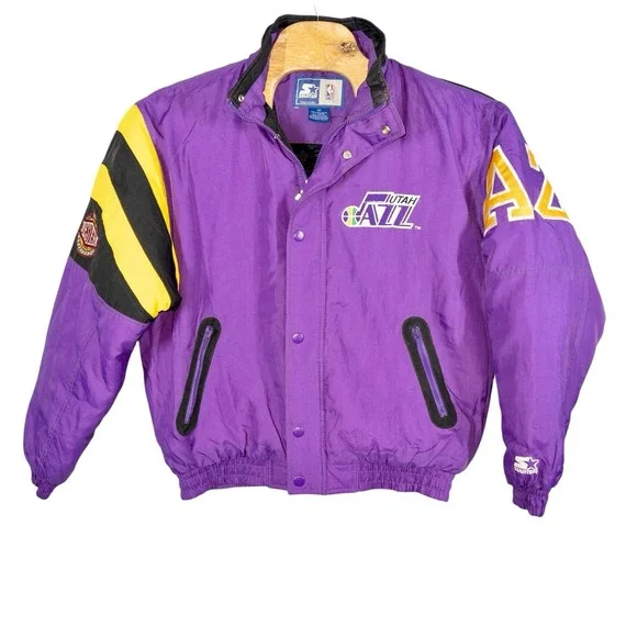 Vtg Starter Utah Jazz Puffer Jacket Mens Medium‎ NBA Basketball 90's